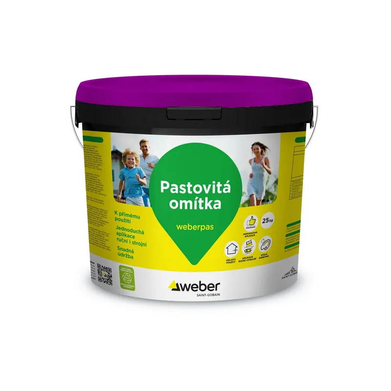 Omítka pastovitá weberpas aquaBalance rýhovaná 3 mm MO3A 25 kg